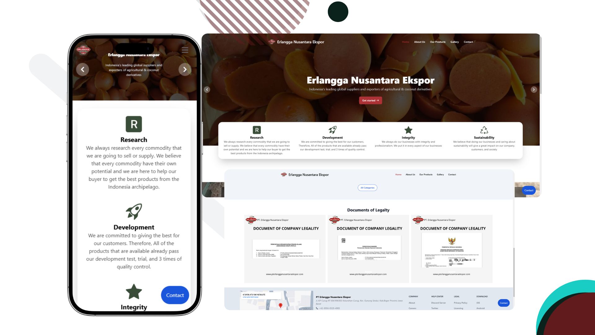 Aplikasi Company Profile PT. Erlangga Nusantara Ekspor (Website)