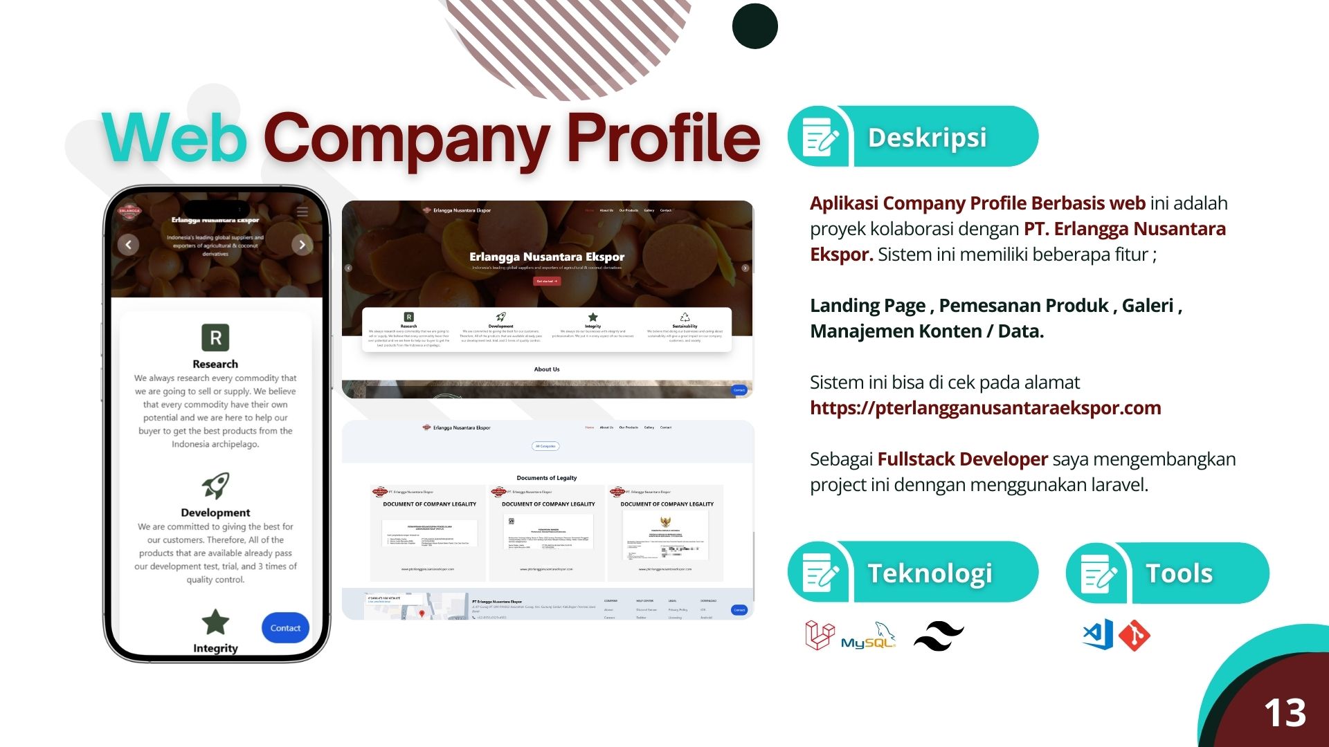 Pengembangan Aplikasi Company Profile Berbasis Web PT. Erlangga Nusantara Ekspor